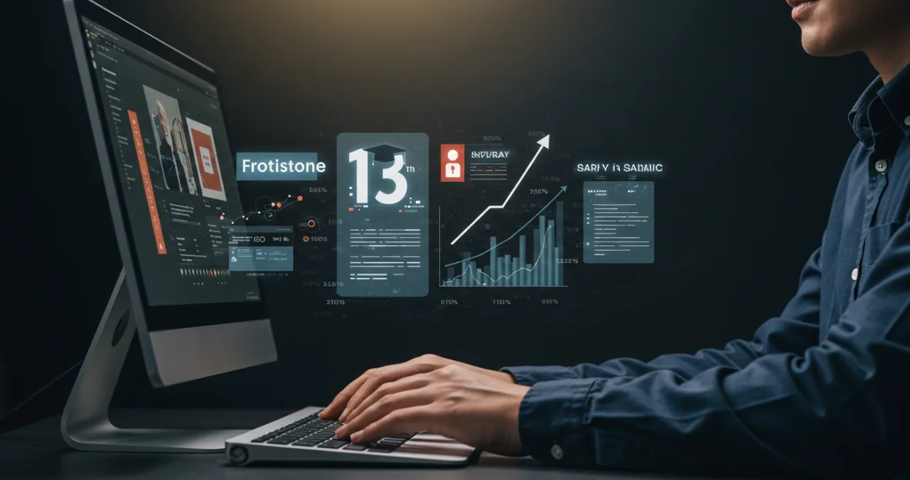 Pessoa planejando como investir o 13º salário com gráficos financeiros e calculadora