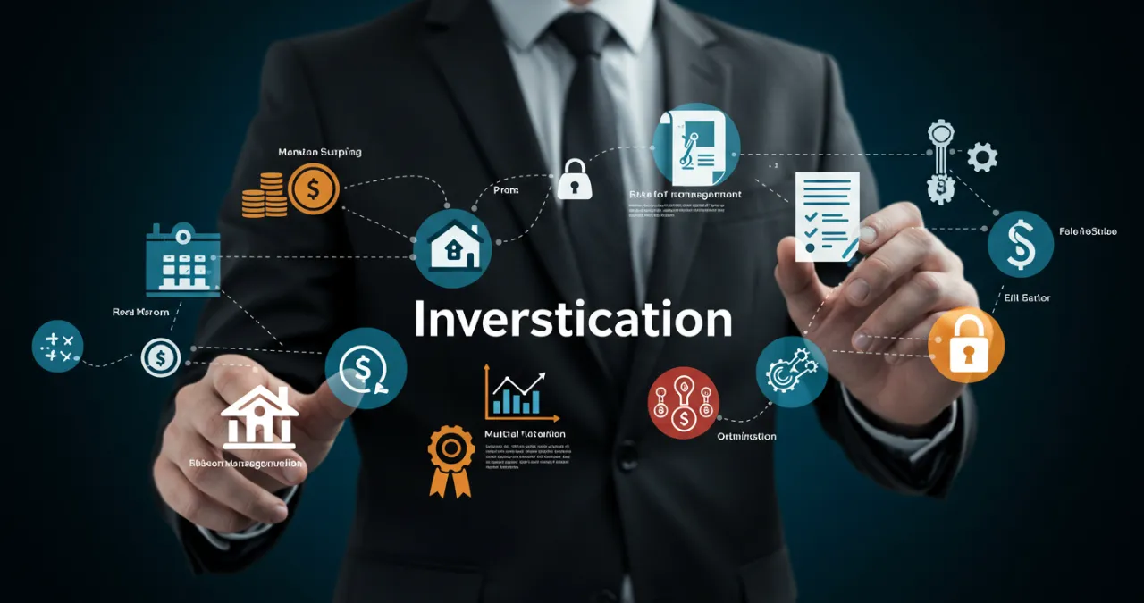 Diversificação de investimentos com múltiplos ativos financeiros em um portfólio equilibrado