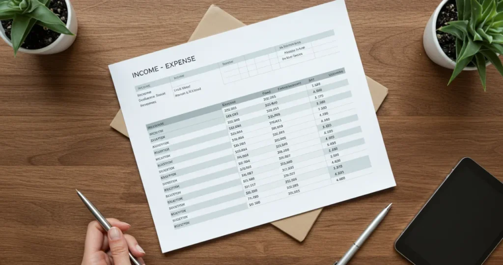 Modelo de planilha para organizar suas finanças com categorias de receitas e despesas