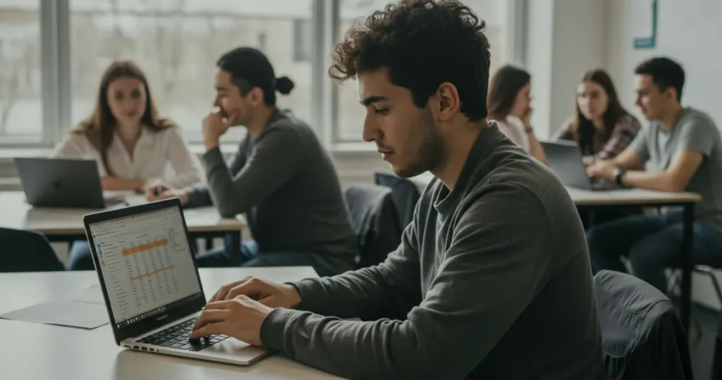 Jovem dedicado à educação financeira como base para investir no futuro conscientemente