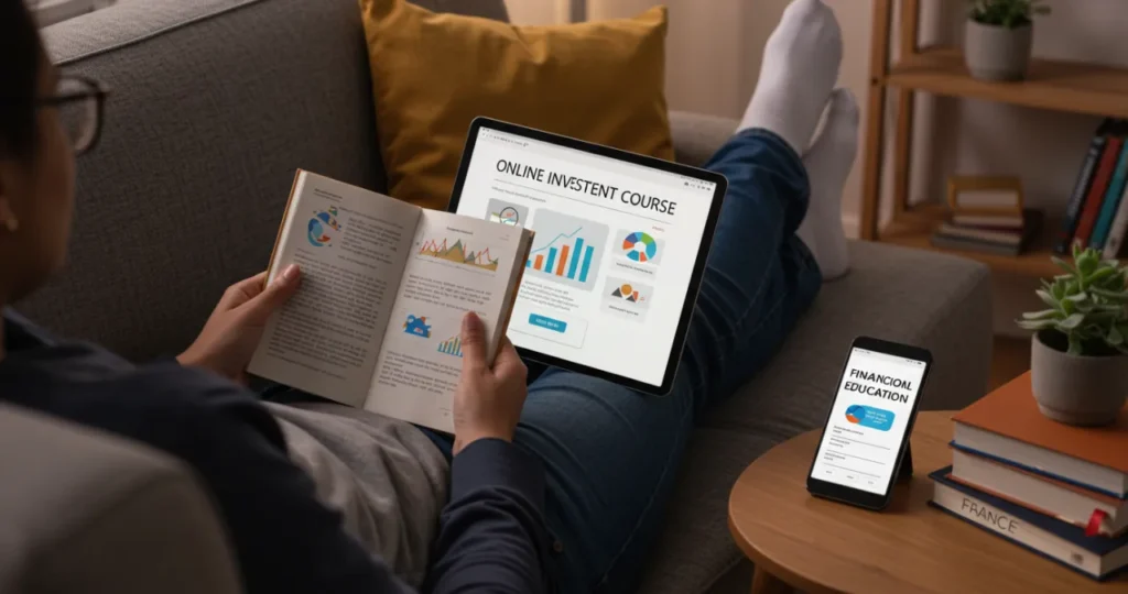 Pessoa investindo em educação financeira para melhorar seu controle nas finanças