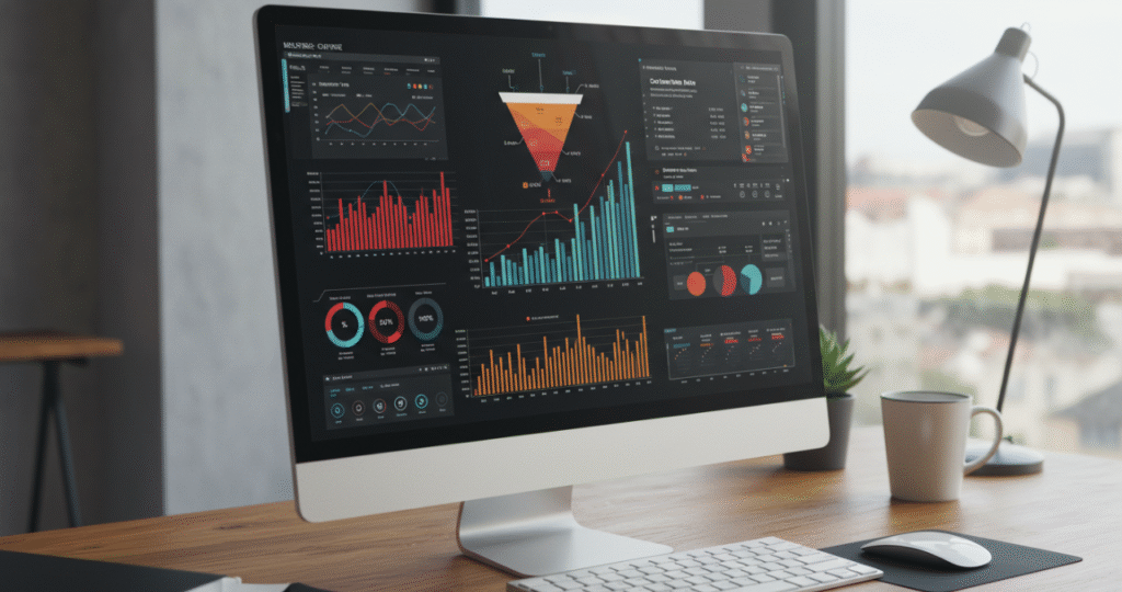 Dashboard de funil de vendas otimizado para aumentar lucro do negócio