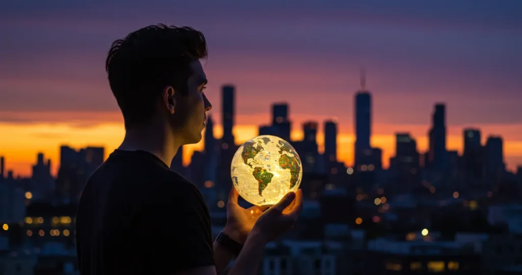 Jovem contemplando seu futuro financeiro após investir no futuro consistentemente