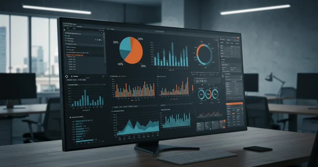 Métricas KPI para atrair investidores - dashboard com indicadores de performance e crescimento empresarial