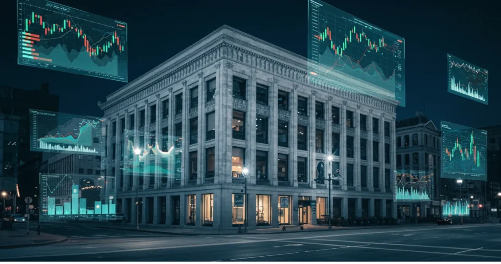 Mercado de ações brasileiro - bolsa de valores B3 com gráficos financeiros digitais