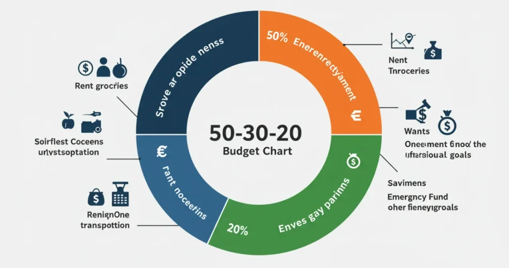 Gráfico ilustrativo do método 50-30-20 para controle nas finanças pessoais