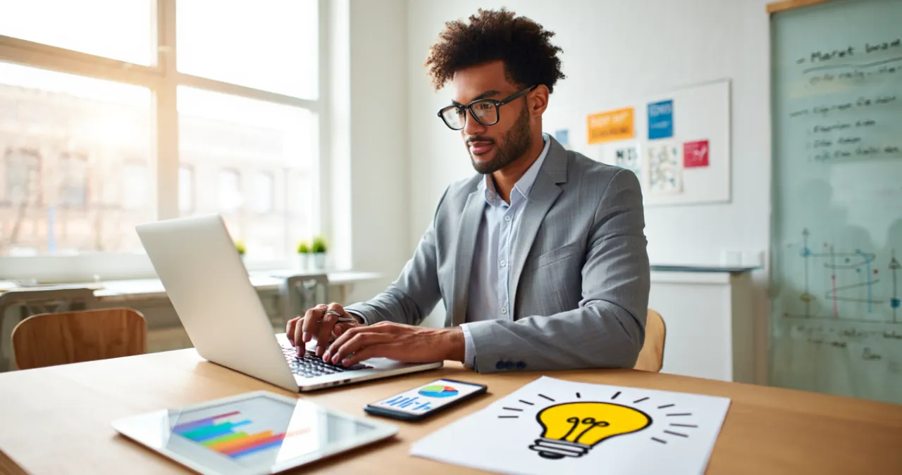 Como criar negócios lucrativos do zero - empreendedor trabalhando em startup