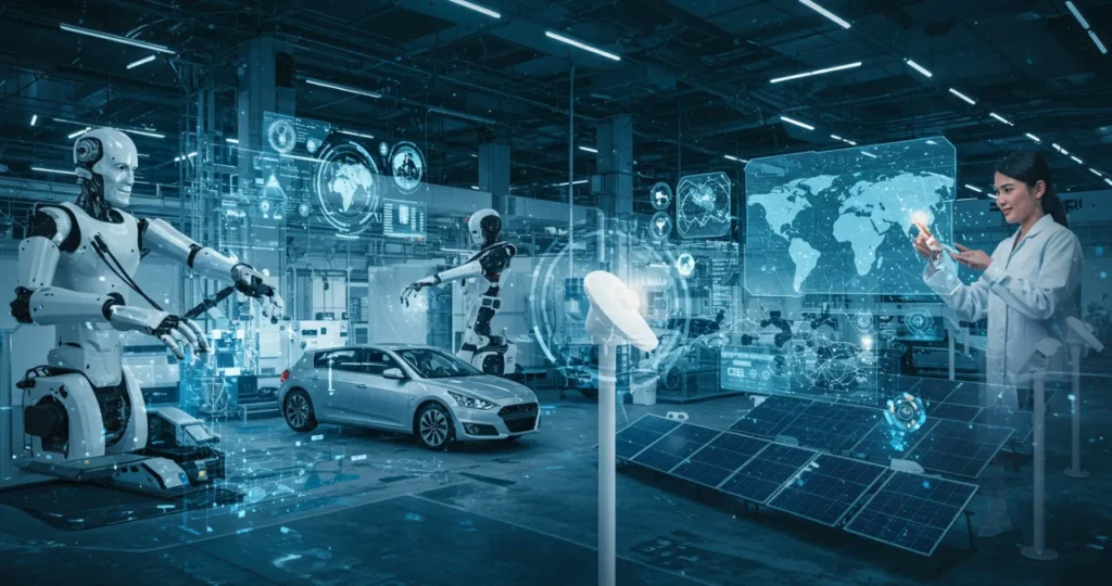 Futuro do desempenho da economia global com tecnologias emergentes e sustentabilidade