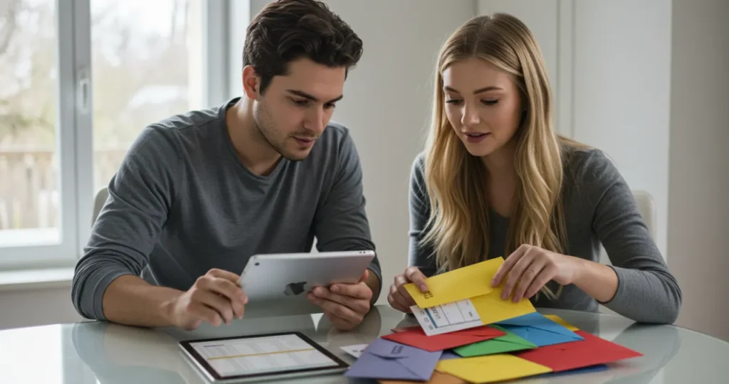 Pessoa analisando planilha financeira para atingir metas financeiras específicas e realistas
