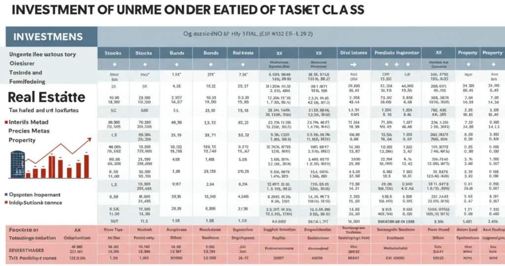 Tabela comparativa de Investimentos sob a Lupa da tributação por classe de ativos