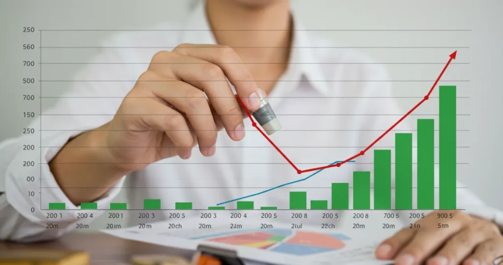 Gráfico mostrando o aumento dos preços e seu impacto no poder de compra das famílias brasileiras
