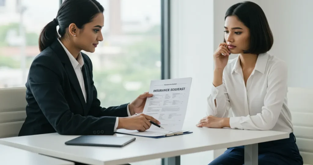 Profissional analisando opções após resposta sobre pedido de aumento de salário