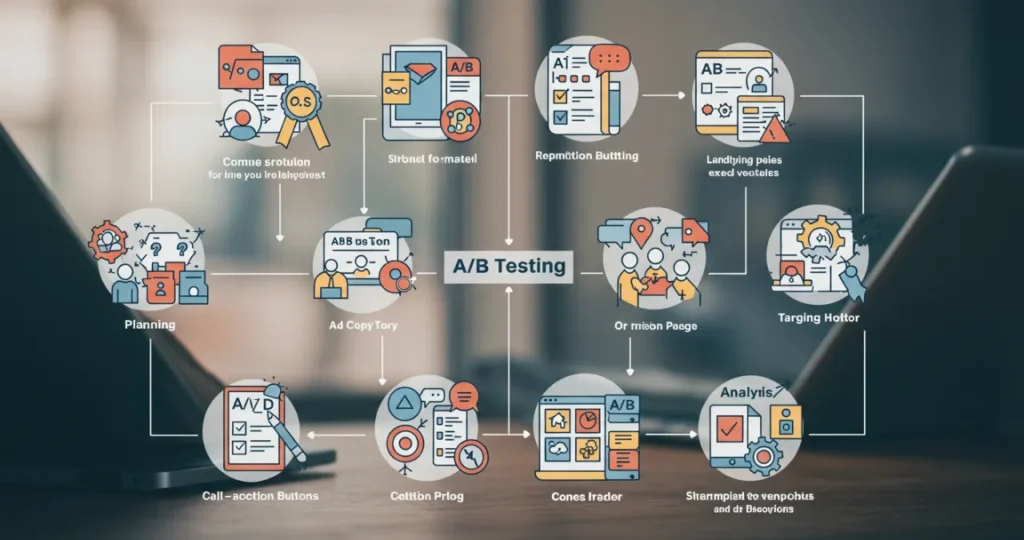 Processo de testes A/B para otimização de anúncios online eficazes